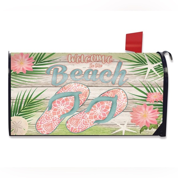 Briarwood Lane Welcome To The Beach Flip Flops Magnetic Mailbox Cover-Standard - Picture 1 of 7